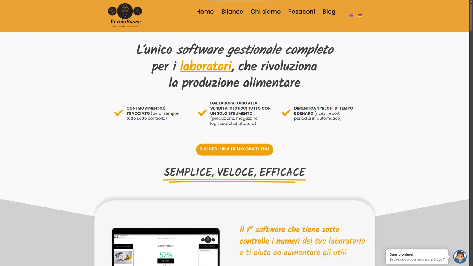 Homepage del sito FaccioBuono