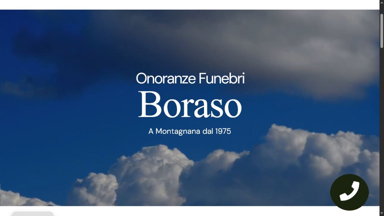 Homepage del sito Boraso Onoranze Funebri
